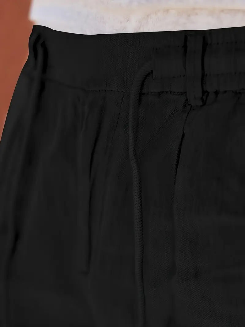 Yves | WIDE-LEG LINEN PANTS WITH DRAWSTRING