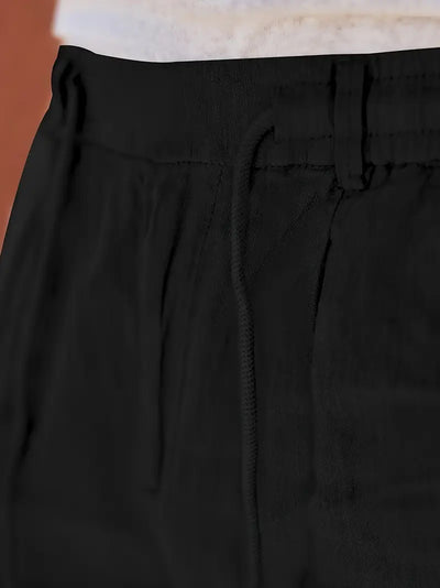 Yves | WIDE-LEG LINEN PANTS WITH DRAWSTRING