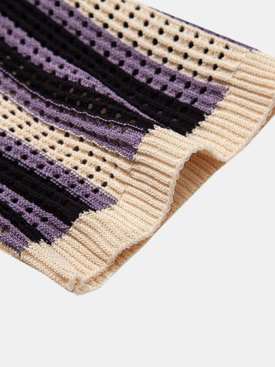 Patrick | STRIPED SHIRT WITH CROCHET EYELETS & STRAIGHT LEG LINEN PANTS