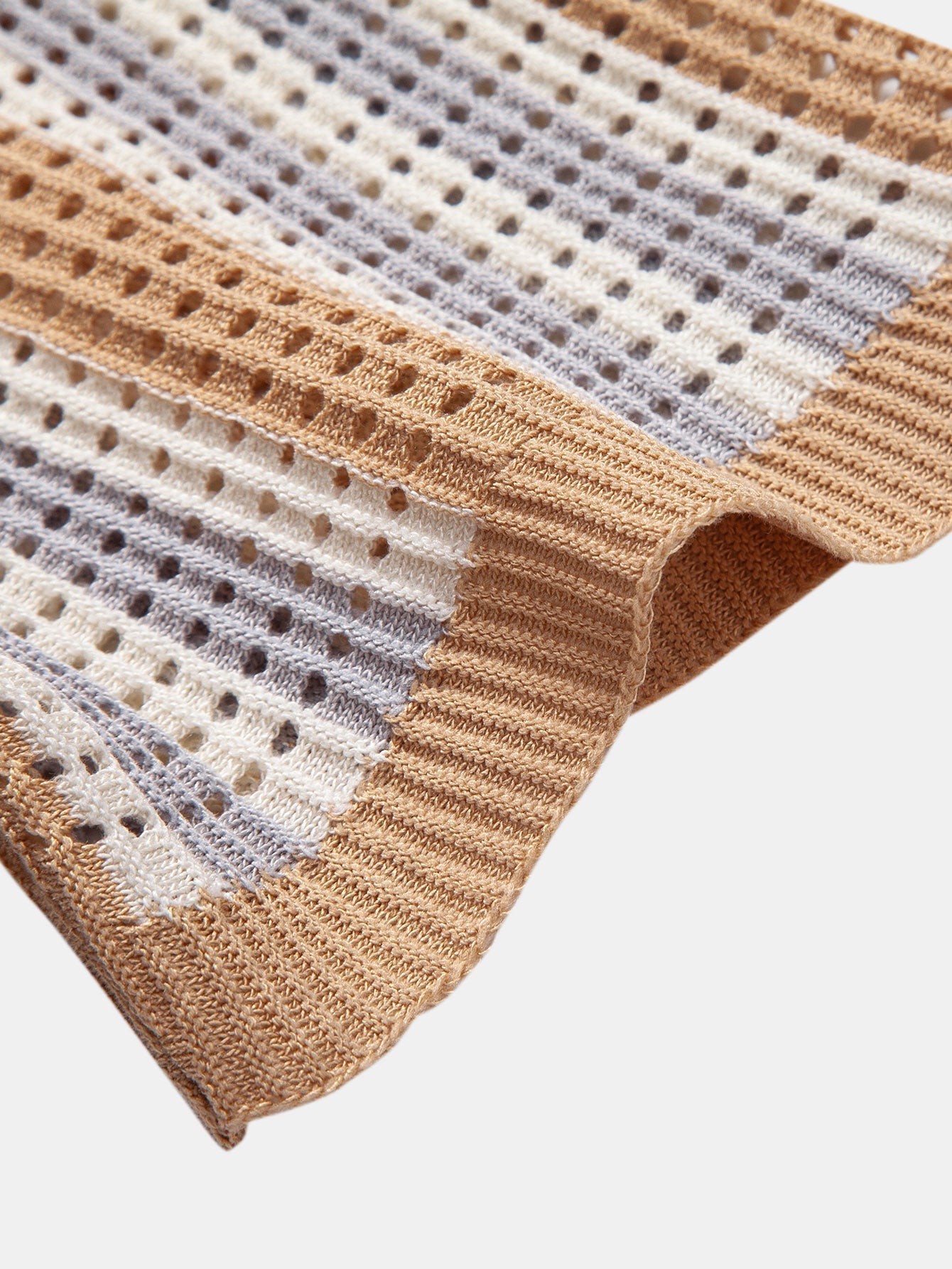 Pat | STRIPED SHIRT WITH CROCHET EYELETS
