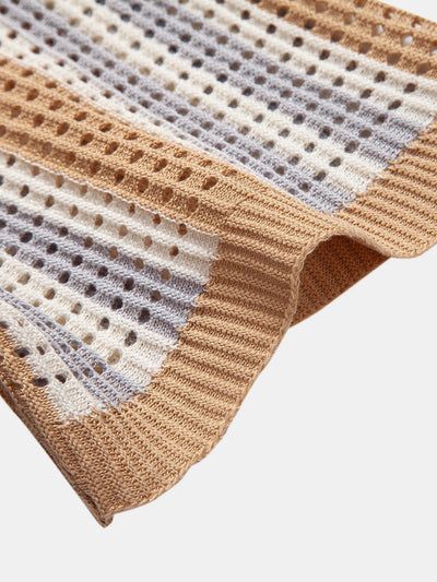 Pat | STRIPED SHIRT WITH CROCHET EYELETS