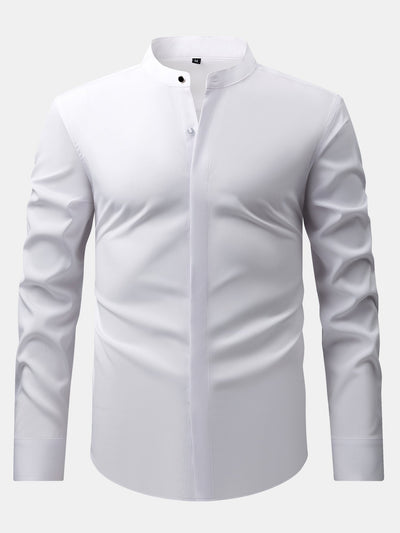 Nathaniel | HIGH NECK SHIRT & SLIM FIT FLARED LEG PANTS