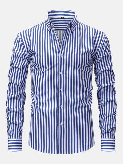 Norman | STRIPED LONG SLEEVE BUTTON-DOWN SHIRT & SLIM FIT WIDE LEG PANTS
