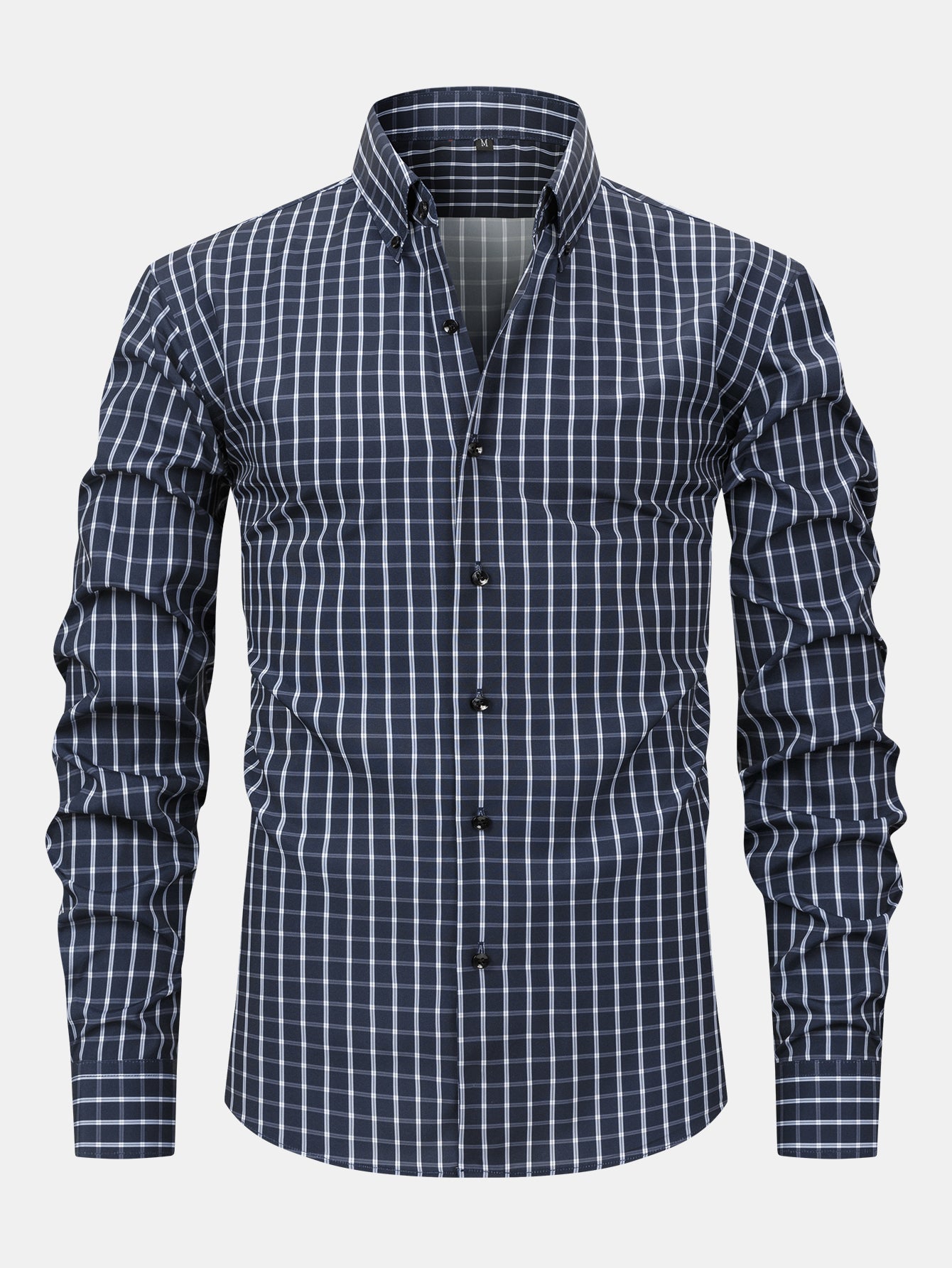 Neil | Long-sleeved plaid shirt with buttons