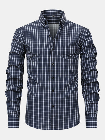 Nelson | Long-sleeved plaid button-down shirt & slim-fit skinny leg pants