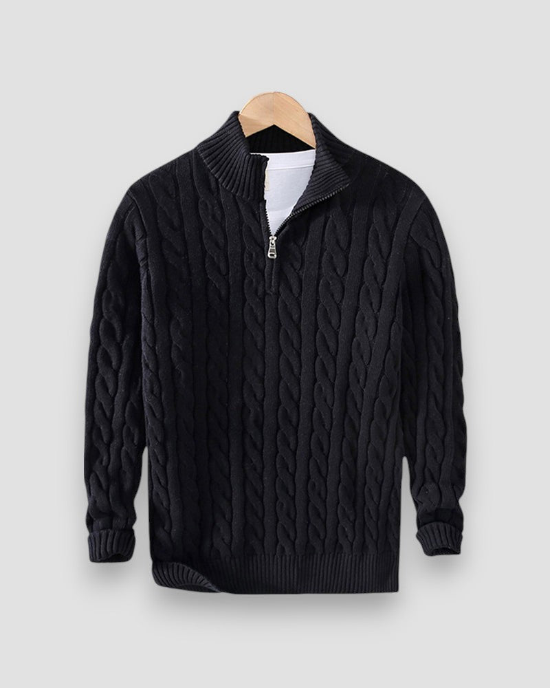 Neil | Luxury Zip-Up Mock Neck Sweater