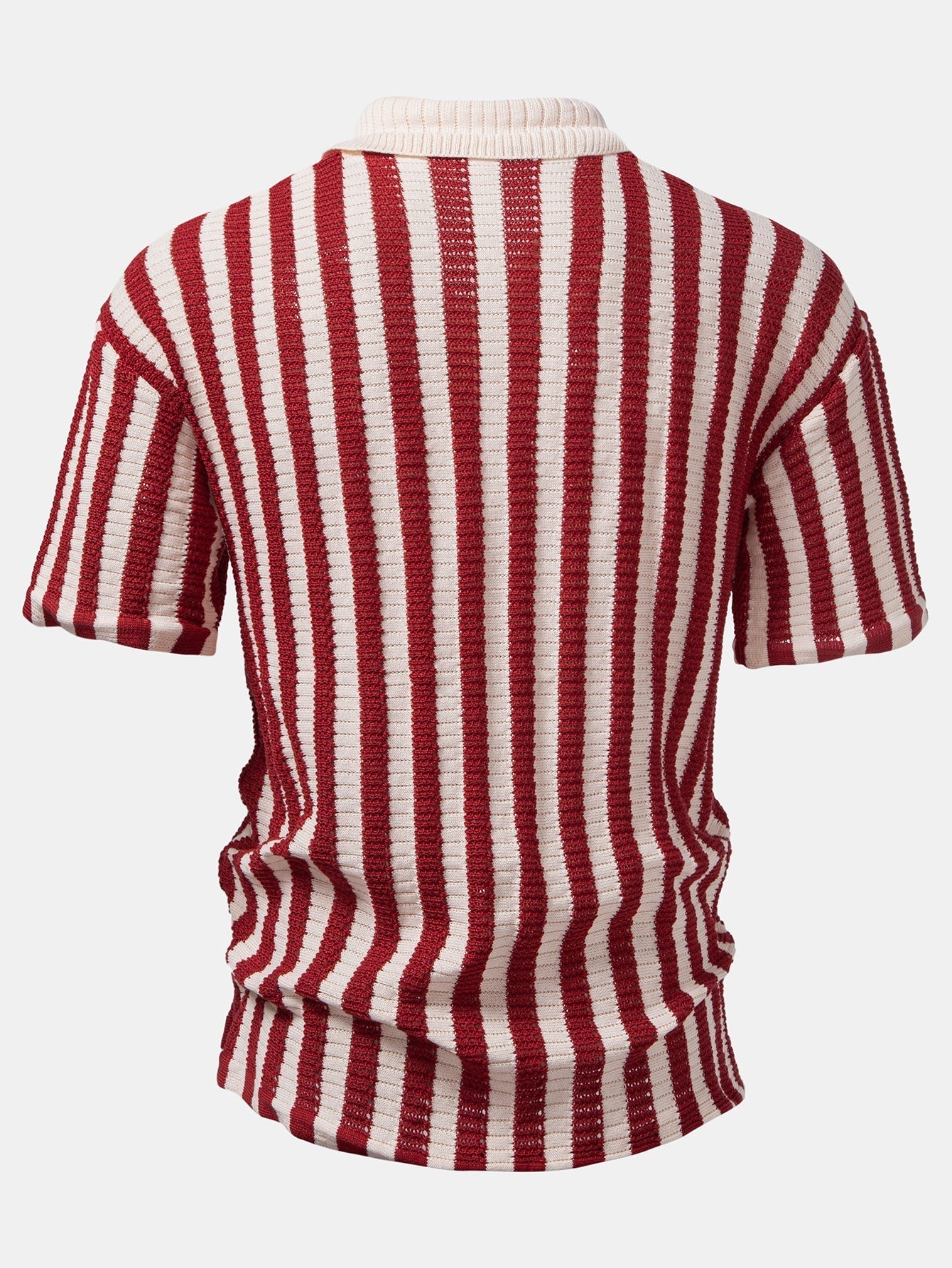 Neal | Crochet Stripe Gradient Shoulder Shirt & Straight Leg Linen Pants