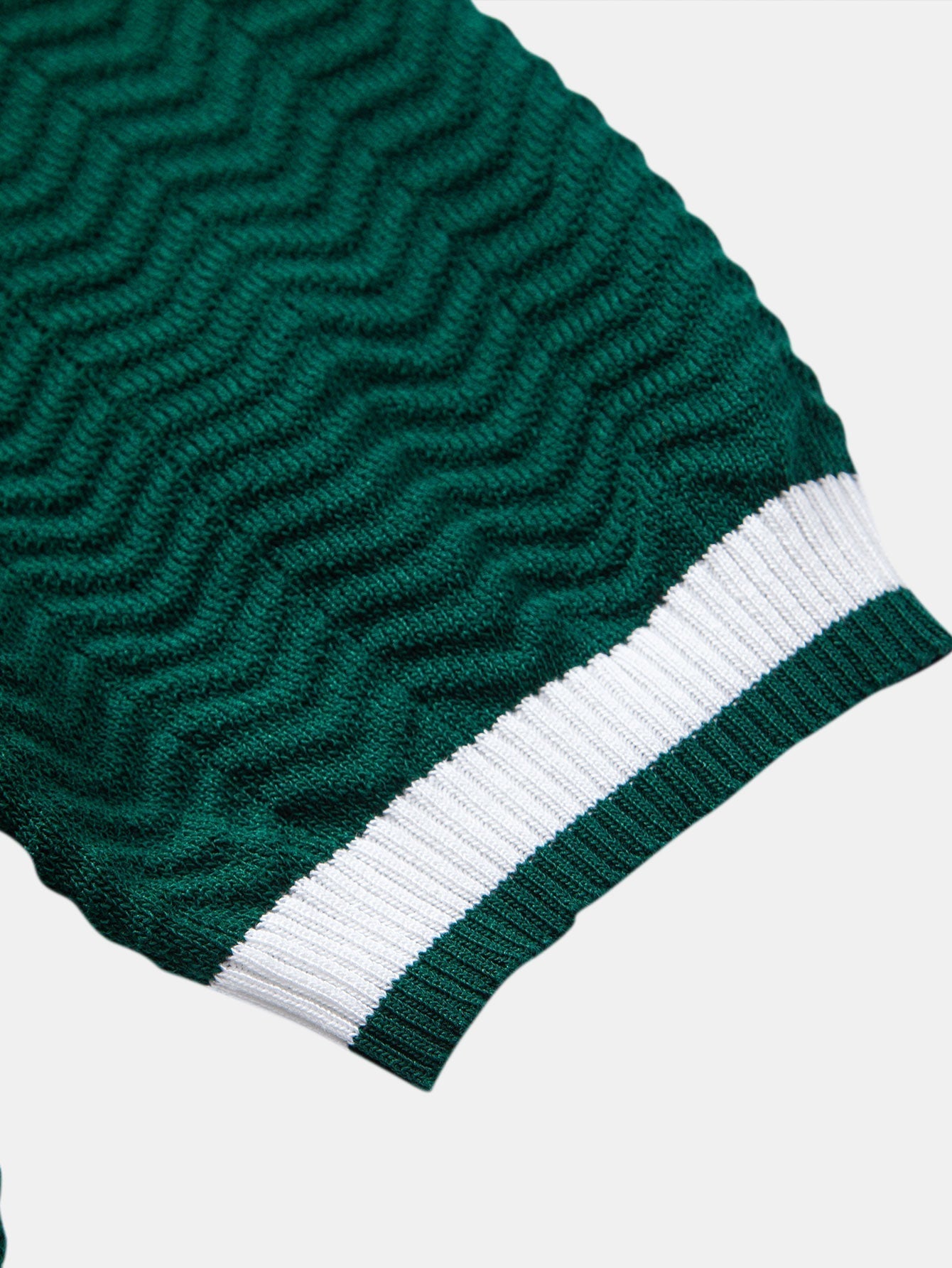 Cesar | V-NECK KNIT POLO SHIRT WITH TEXTURE CONTRAST