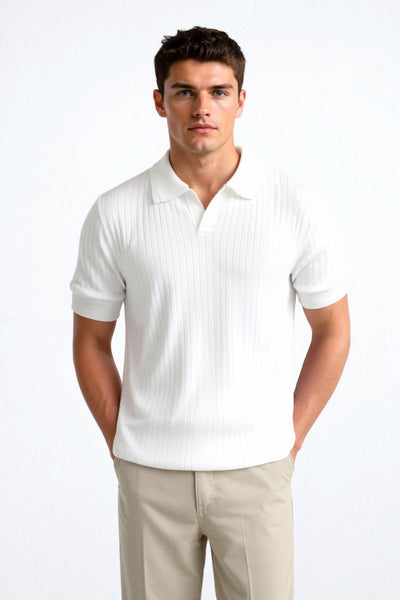 Chris | Ribbed Cotton Polo Shirt