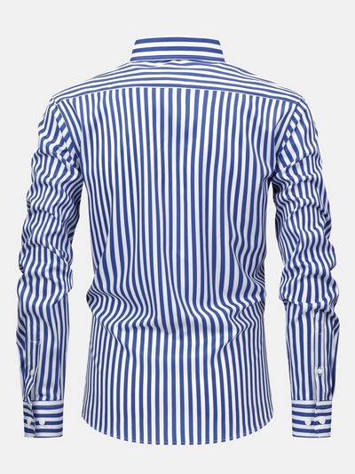 Norman | STRIPED LONG SLEEVE BUTTON-DOWN SHIRT & SLIM FIT WIDE LEG PANTS