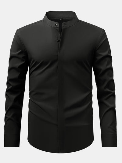 Nathaniel | HIGH NECK SHIRT & SLIM FIT FLARED LEG PANTS
