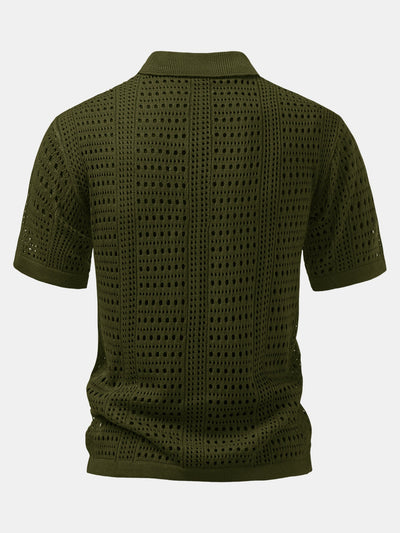 Dario | POLO WITH V IN CROCHET & PANTALONI IN LINO WITH GAMBA DRITTA