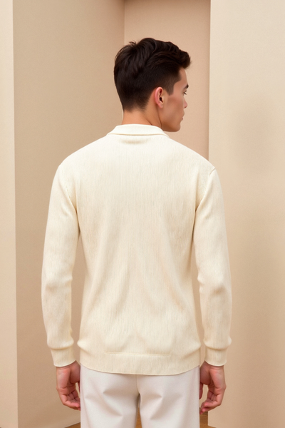 Robert | Plain Knit Crew Neck Cardigan