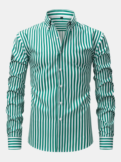 Norman | STRIPED LONG SLEEVE BUTTON-DOWN SHIRT & SLIM FIT WIDE LEG PANTS