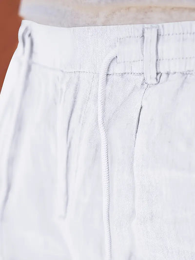 Yves | WIDE-LEG LINEN PANTS WITH DRAWSTRING