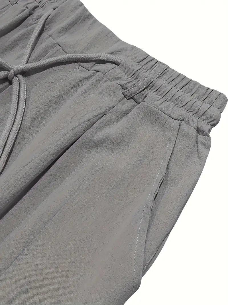 Yves | WIDE-LEG LINEN PANTS WITH DRAWSTRING