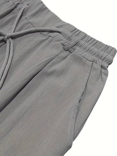 Yves | WIDE-LEG LINEN PANTS WITH DRAWSTRING