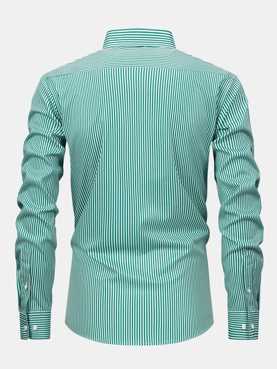 Nick | STRIPED LONG SLEEVE BUTTON-DOWN SHIRT