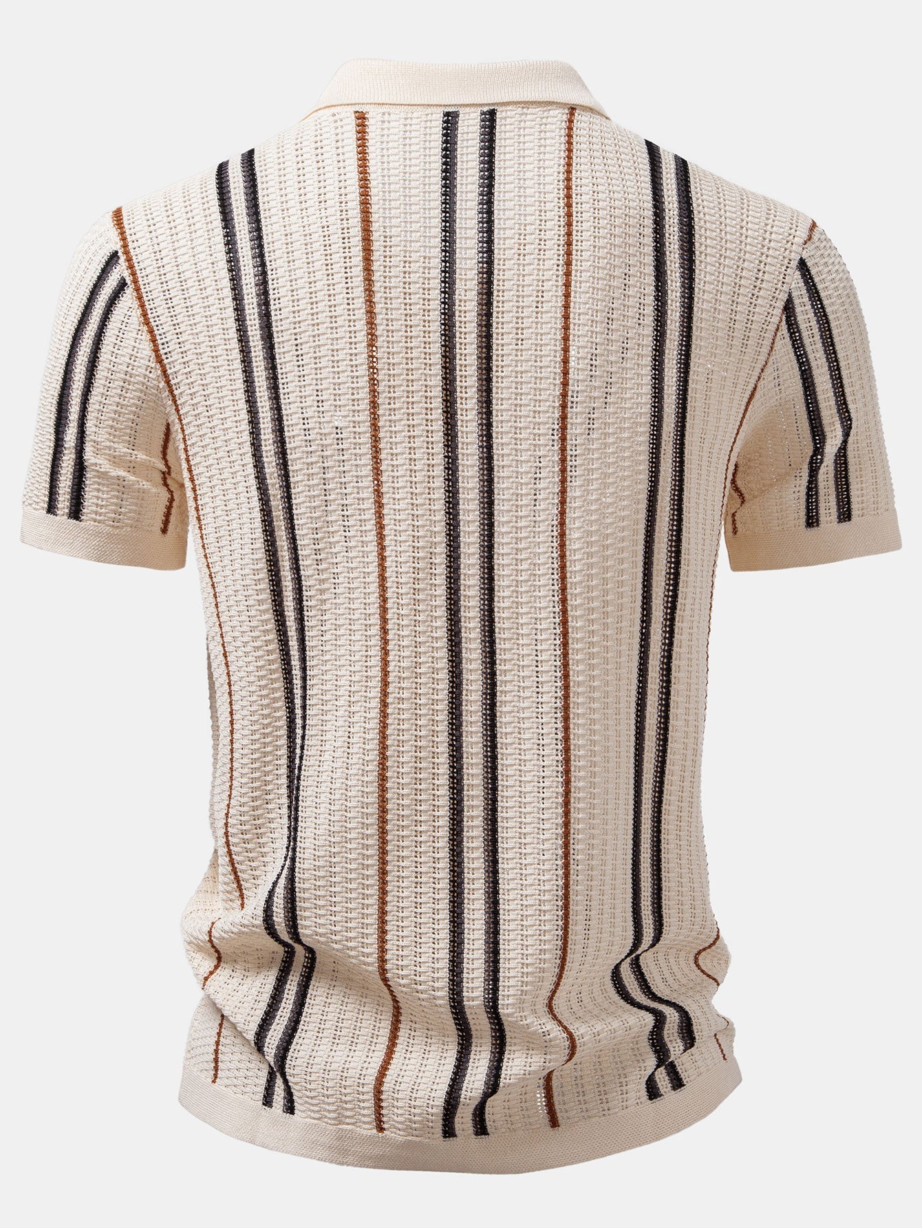 Oscar | CROCHET STRIPED SHIRT WITH BUTTONS & STRAIGHT LEG LINEN PANTS
