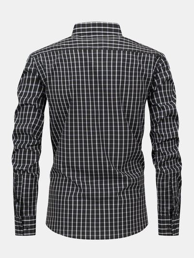 Nelson | Long-sleeved plaid button-down shirt & slim-fit skinny leg pants