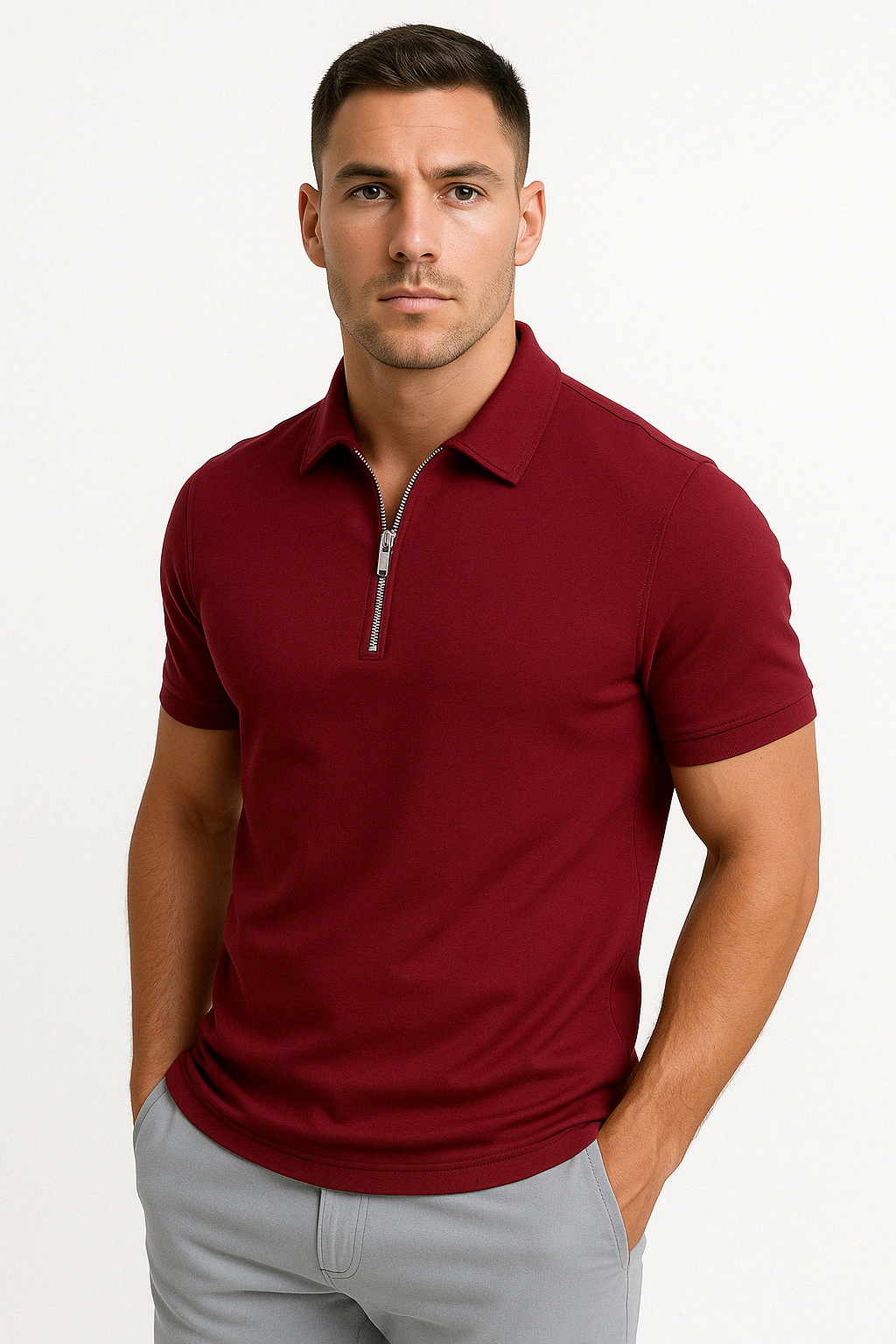 Spencer | MODERN POLO SHIRT WITH MID-ZIP