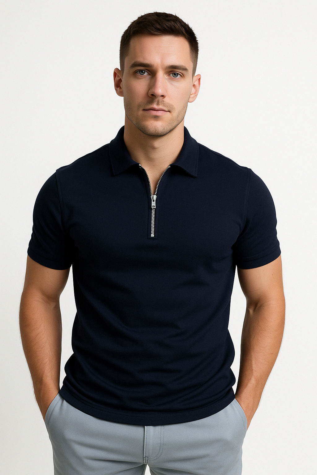 Spencer | MODERN POLO SHIRT WITH MID-ZIP