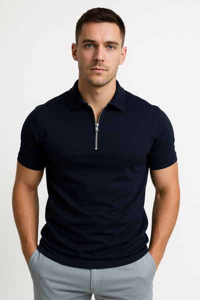Spencer | MODERN POLO SHIRT WITH MID-ZIP