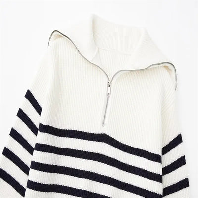 Fidel | Striped Zip-Up Sweater