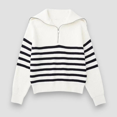 Fidel | Striped Zip-Up Sweater