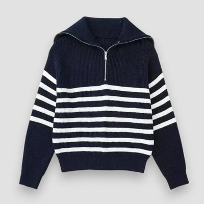 Fidel | Striped Zip-Up Sweater