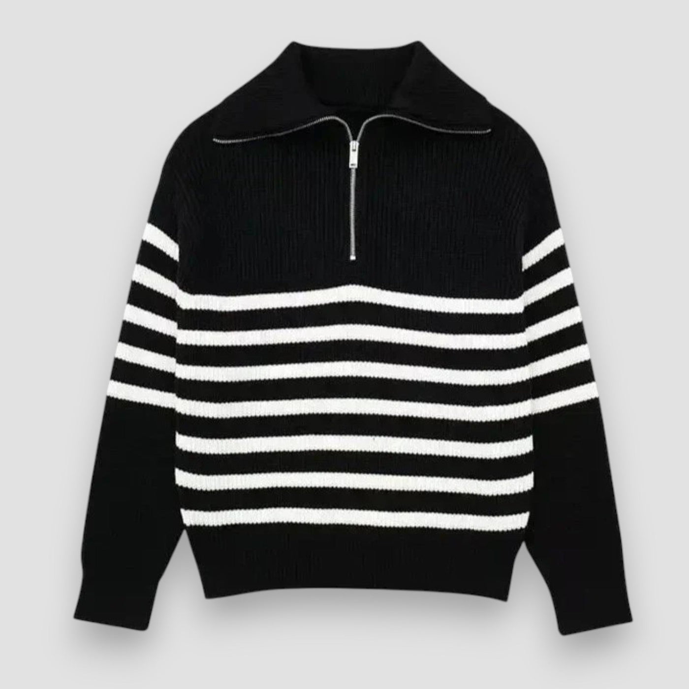 Fidel | Striped Zip-Up Sweater