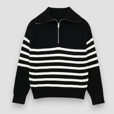 Fidel | Striped Zip-Up Sweater