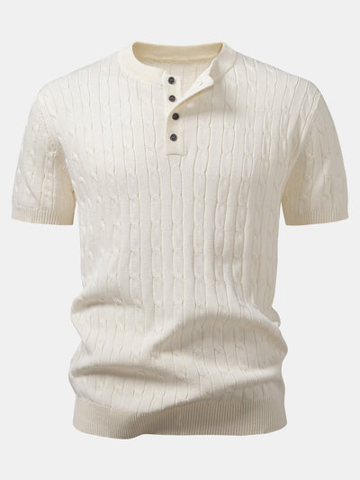 Ricardo | TWIST KNIT HENLEY SHIRT & SLIM FIT NARROW LEG PANTS