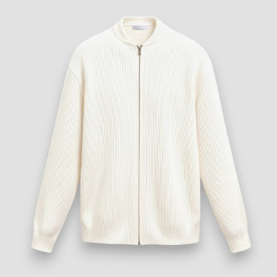 Robert | Plain Knit Crew Neck Cardigan
