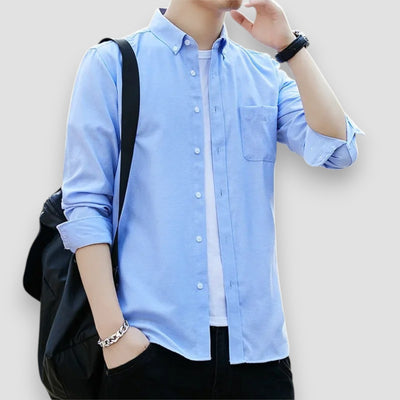 Larry | Long-sleeved Oxford cotton shirt