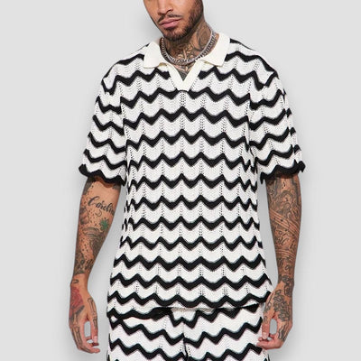 Eddie | Men's Printed Mesh Shirt and Shorts Set