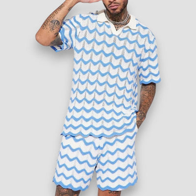 Eddie | Men's Printed Mesh Shirt and Shorts Set
