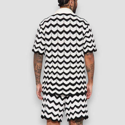 Eddie | Men's Printed Mesh Shirt and Shorts Set