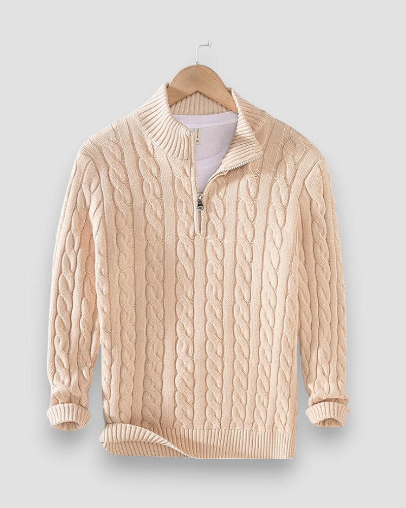 Neil | Luxury Zip-Up Mock Neck Sweater