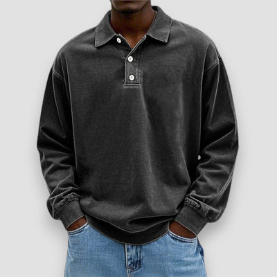 Mark | Elegant Long Sleeve Cotton Polo Shirt