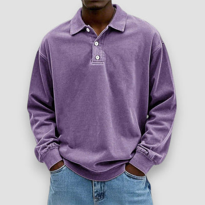 Mark | Elegant Long Sleeve Cotton Polo Shirt