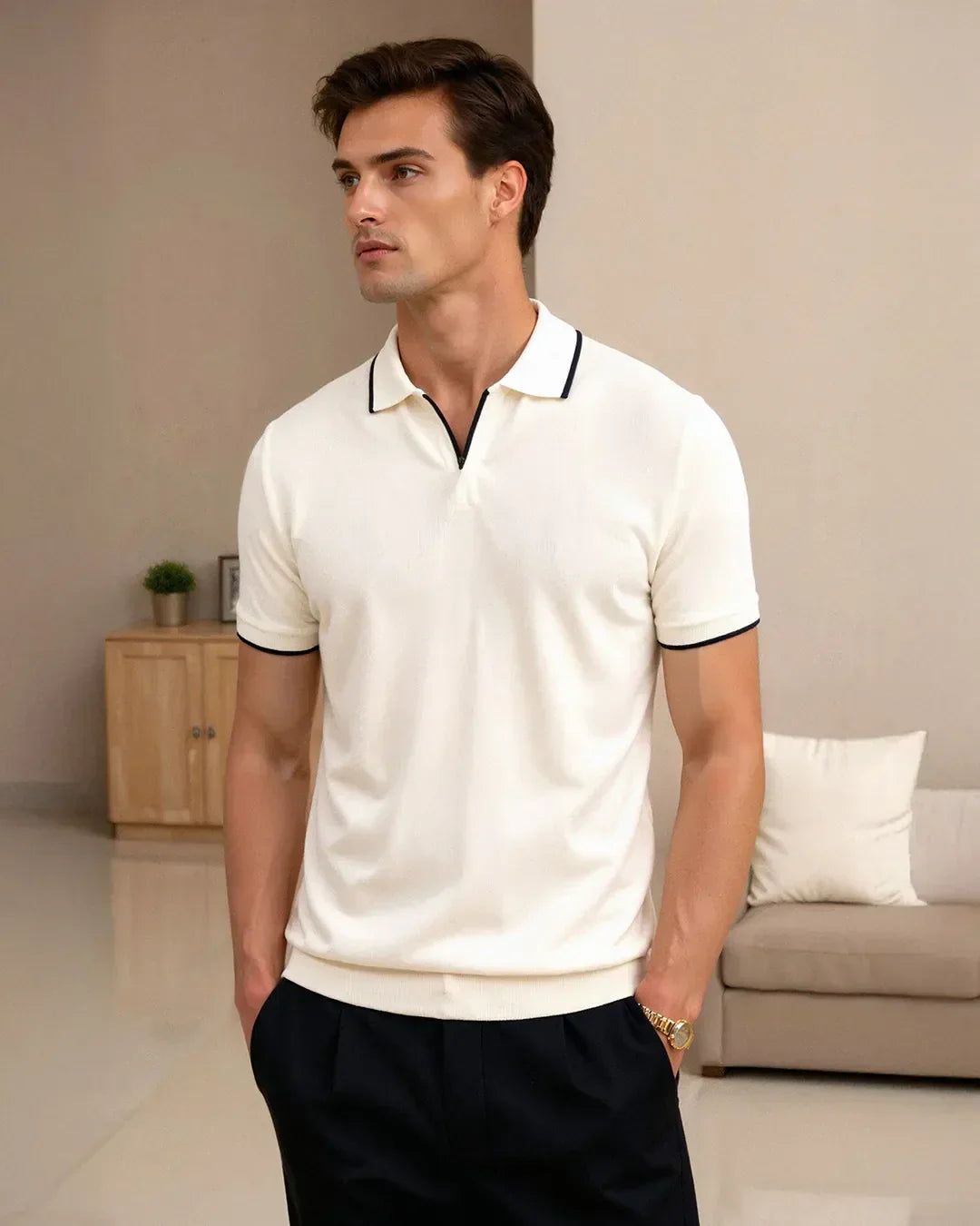 Ernesto | TAILOR-MADE PIQUÉ POLO SHIRT WITH CONTRASTING DETAILS